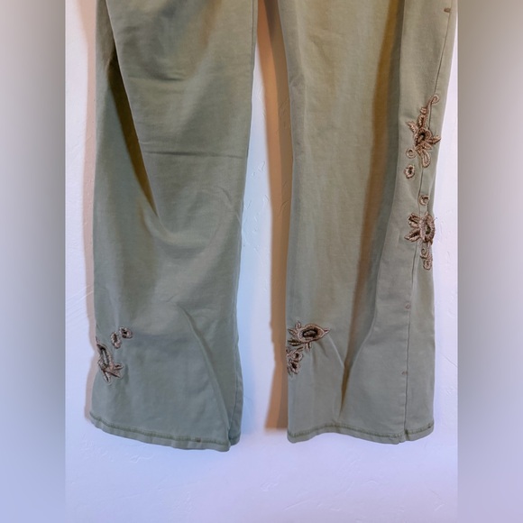 Vertigo Paris Y2K Green Embroidered Drawstring Cotton Sweat Pants Size Large - Picture 5 of 8